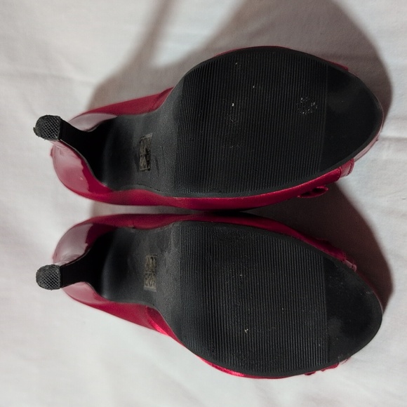 Call It Spring Red Satin Pumps - Picture 3 of 10